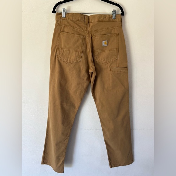 Carhartt Relaxed Straight Rigby Canvas Work Pants Hickory Tan Size W31XL32 - Picture 4 of 12